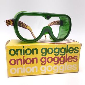 Vintage‎ Onion Goggles Field Grey Glasses PPE Plastic No Tears Safety Cook Chef